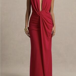 Twist-Front Evening Gown